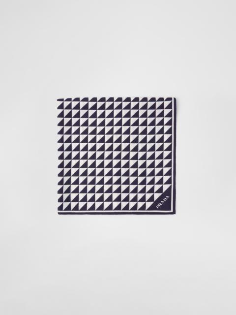 Printed silk twill scarf 90x90