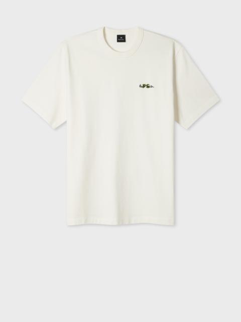 Oversized White Logo Embroidery Cotton T-Shirt
