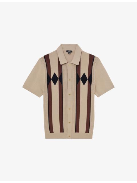 Axis Argyle-Print Short-Sleeve Knitted Shirt