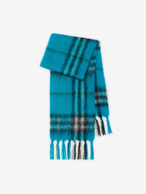 Check Mohair Wool Scarf