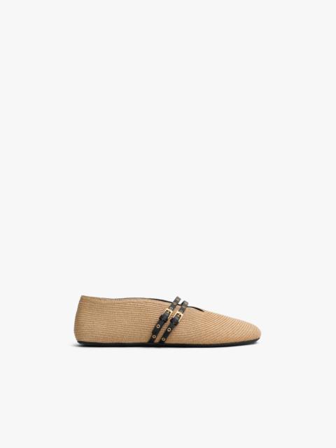 BALLET FLATS IN PAPER STRAW