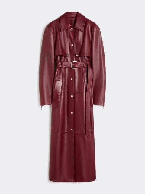 Nappa leather two-piece trench coat - BORDEAUX
