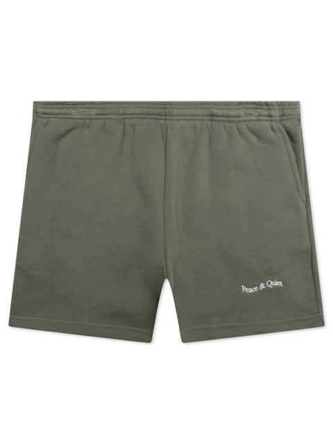 WORDMARK SWEATSHORTS - OLIVE