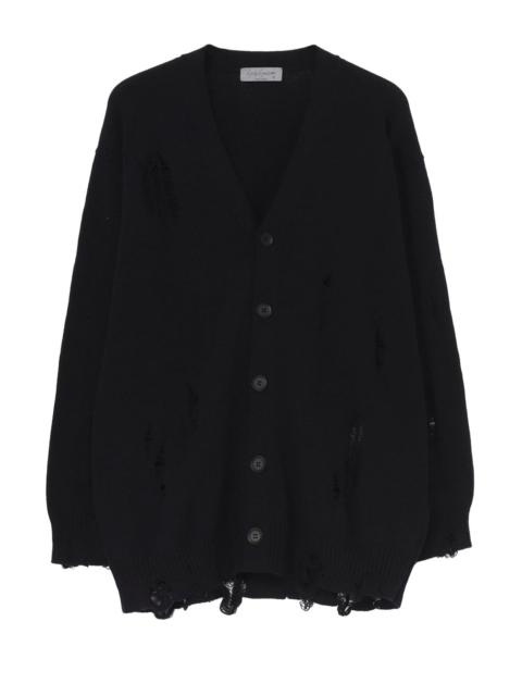 V NECK CARDIGAN (BLACK)