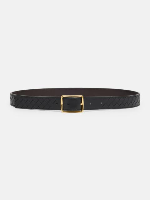 Reverso Intrecciato Calfskin Leather Belt