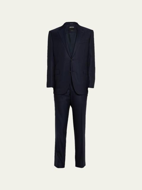 Men's Wool Tonal Stripe Two-Piece Suit