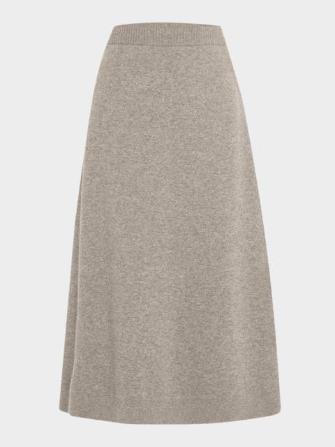 Cashmere Knit A-Line Midi Skirt
