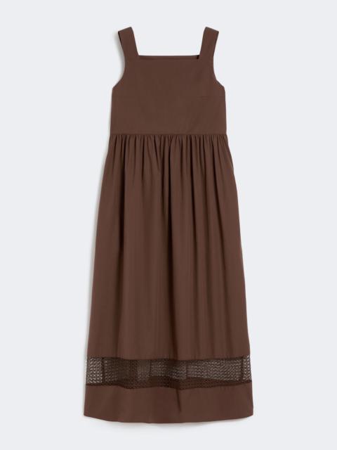 Cotton-poplin sleeveless dress - CHOCOLATE
