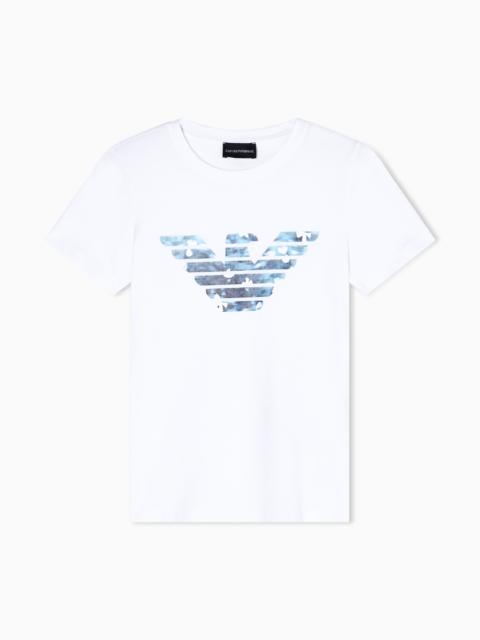 ASV STRETCH-JERSEY SLIM-FIT T-SHIRT WITH OVERSIZED EAGLE PATTERN