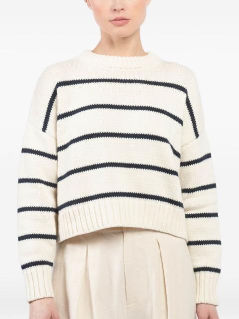 striped crew-neck sweater