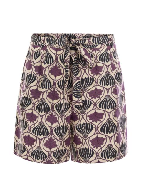 printed belt short trousers