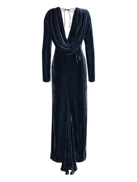 scoop-neck velvet maxi dress