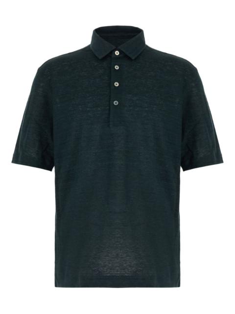 linen buttoned polo shirt