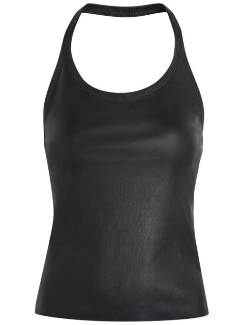 Stouls Cherry Halterneck Stretch-leather top