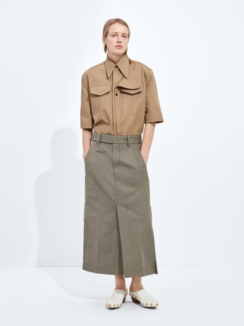 Cotton and Silk Gabardine Skirt