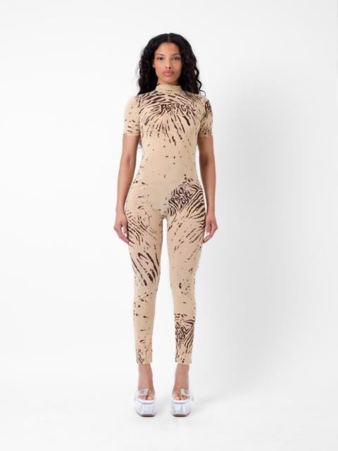 KNOCKOUT JUMPSUIT BEIGE ZEBRA PRINT