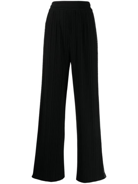high-waisted pleated trousers