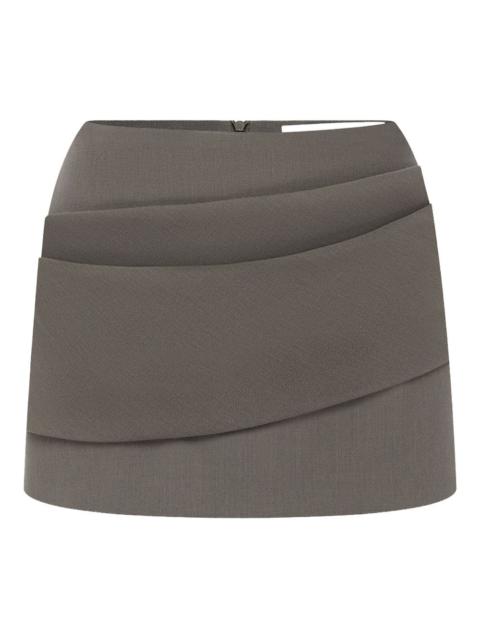 asymmetric-drape mini skirt