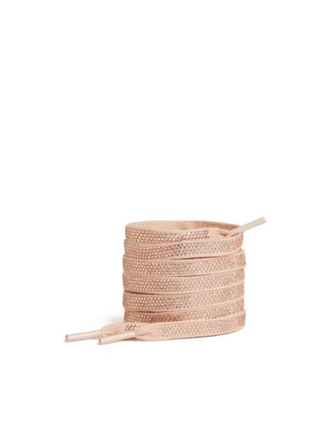 rhinestone-embellished cotton shoe laces