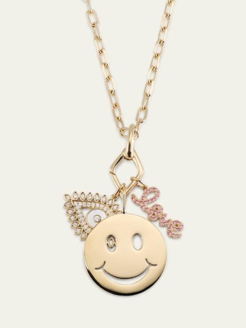 14K Love, Protection and Happiness Combo Necklace