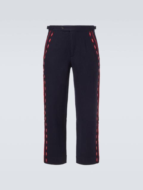 Carroll embroidered wool straight pants