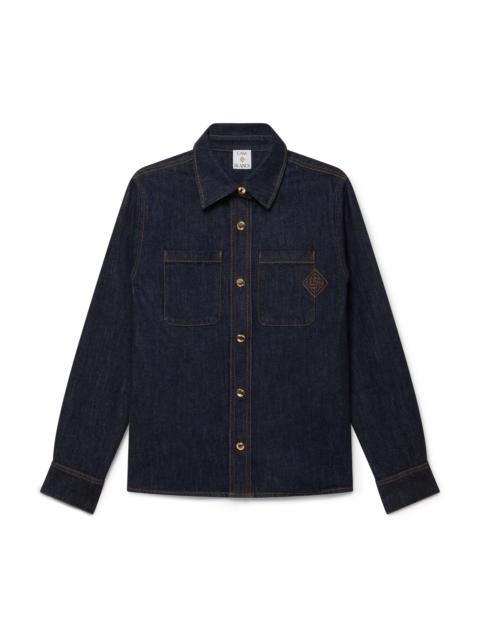 Denim Shirt with Logo Embroidery