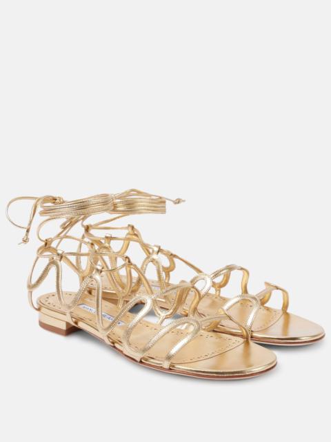 Fawdaflat metallic leather sandals