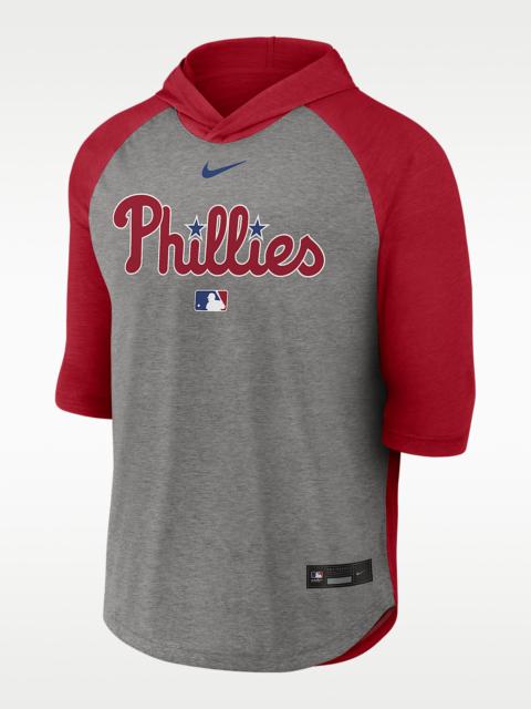 Philadelphia Phillies Authentic Collection Flux Men's Nike Dri-FIT MLB 3/4-Sleeve Hooded T-Shirt