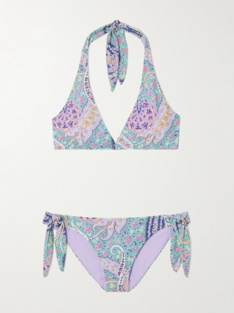 Paisley-print Halterneck Bikini