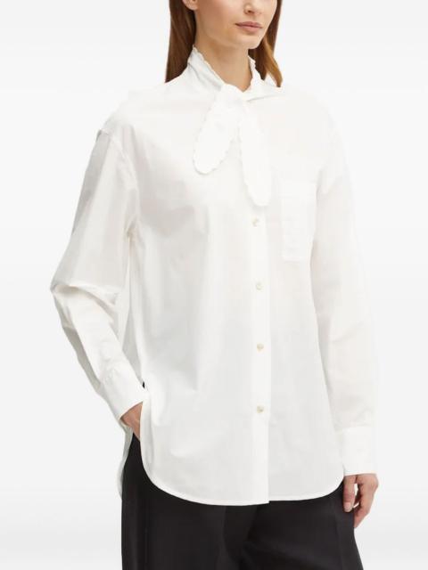 tie-neck cotton shirt