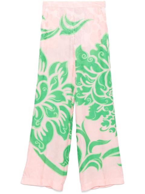 rose-print trousers