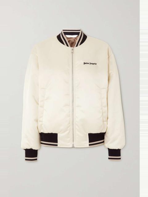 Embroidered shell bomber jacket