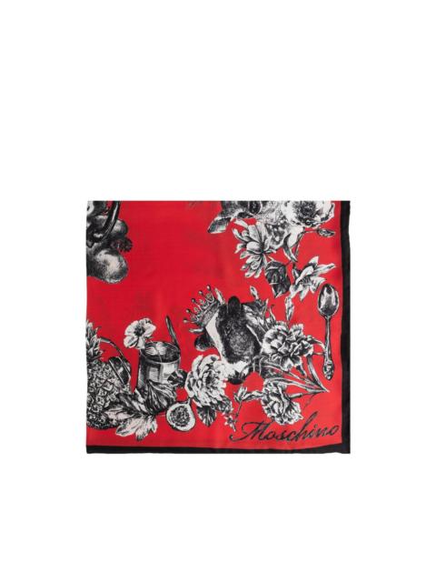 floral-print silk scarf