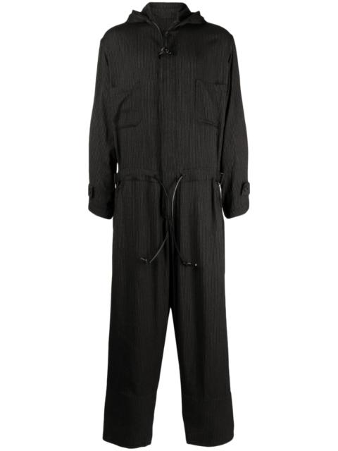hooded zip-up jumpsuit