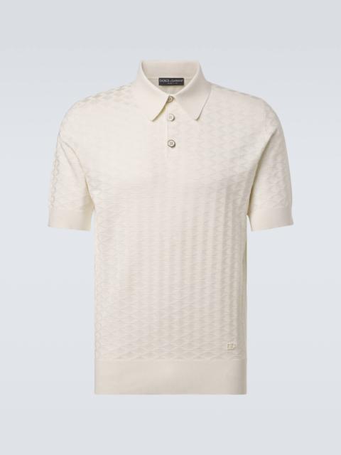DG knitted silk polo shirt