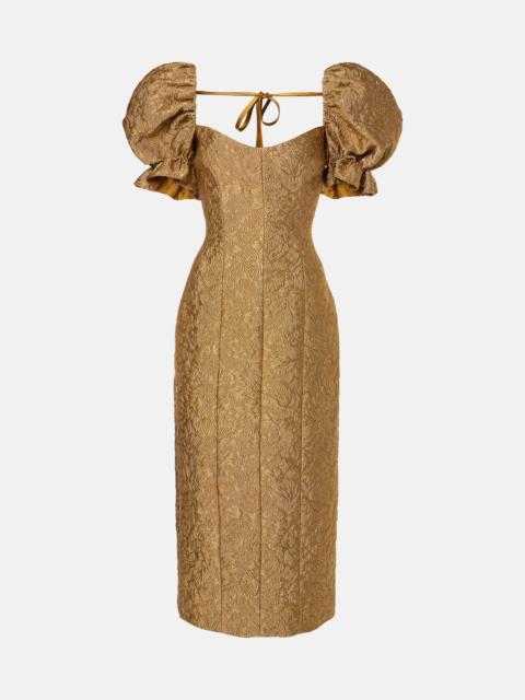 Farrah floral brocade midi dress