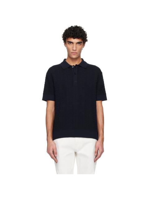 Navy Monogram Vanise Knit Polo