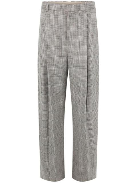 plaid-check trousers