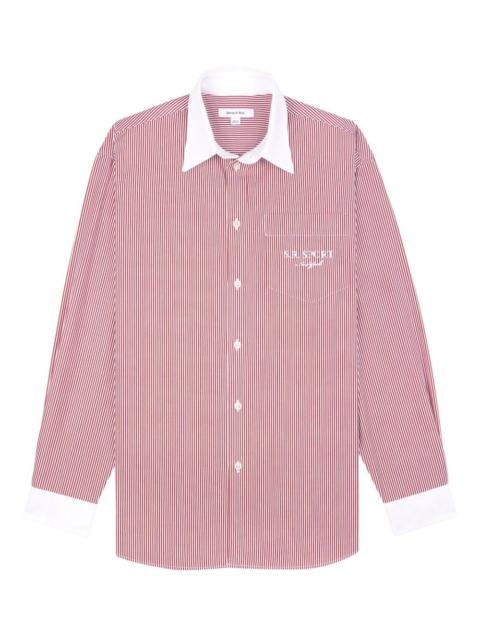 contrasting collar shirt