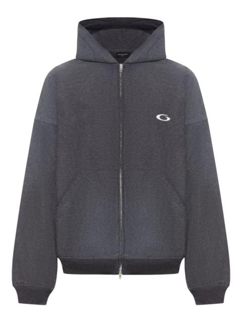 embroidered-logo hoodie