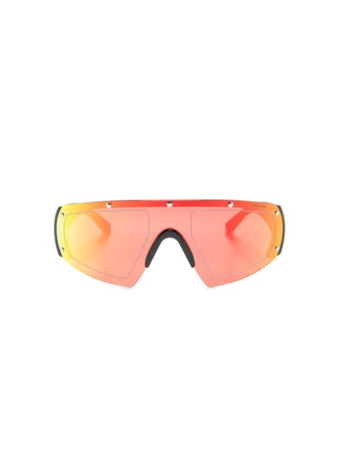 shield-frame mirrored sunglasses