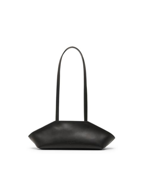 zipped leather shoulder bag