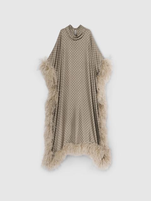 Printed silk twill long dress