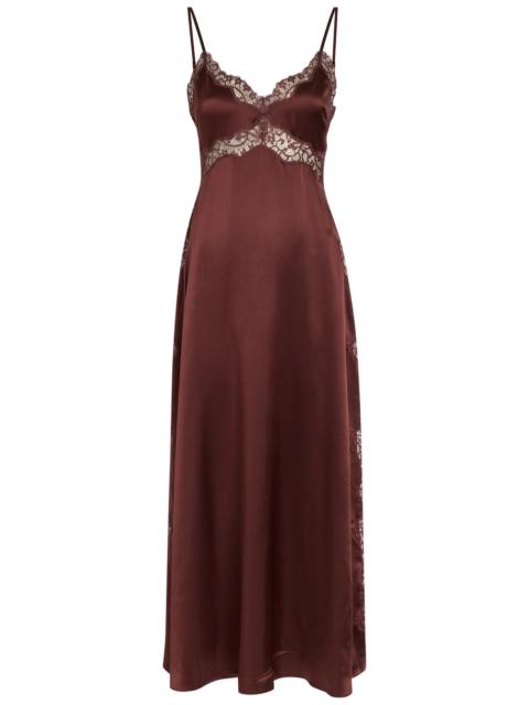 Reformation Ericka Lace-trim Silk Midi Slip Dress