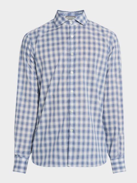 Men's Cotton Ombre Check Sport Shirt