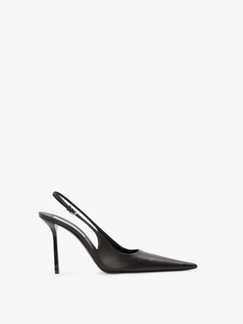 Victoria Stiletto Slingback 100 In Black Leather