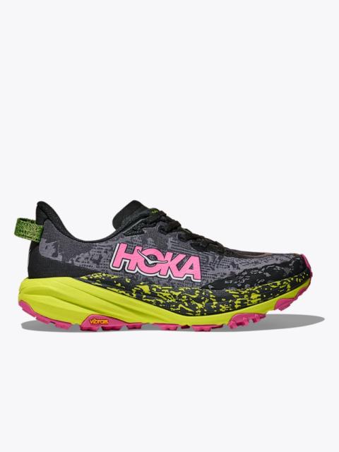 Women's Speedgoat 6 Shoes in Black/Neon Hoka Citrus