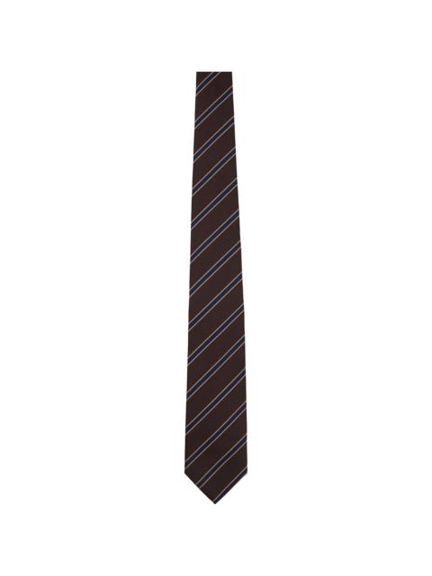 Brown & Blue Silk Stripe Tie