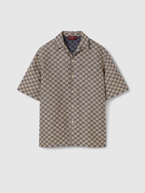 GG linen blend canvas shirt