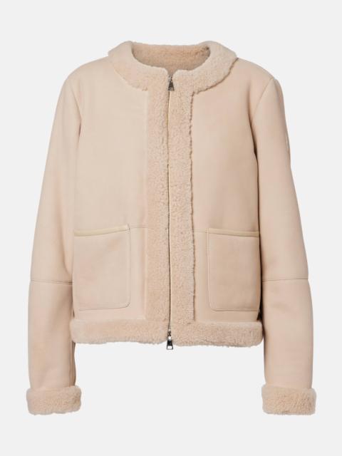 Shearling-lined suede down jacket